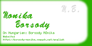 monika borsody business card