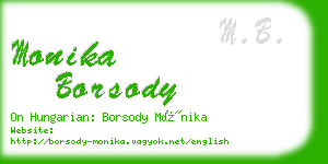 monika borsody business card